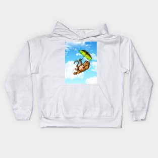 ginger cat on a windy day Kids Hoodie